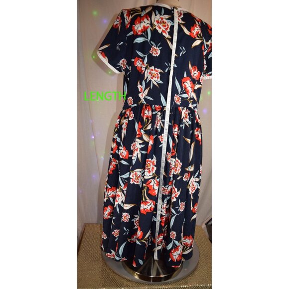 Unique Vintage Floral Swing Dress size XL (14) - Picture 6 of 11